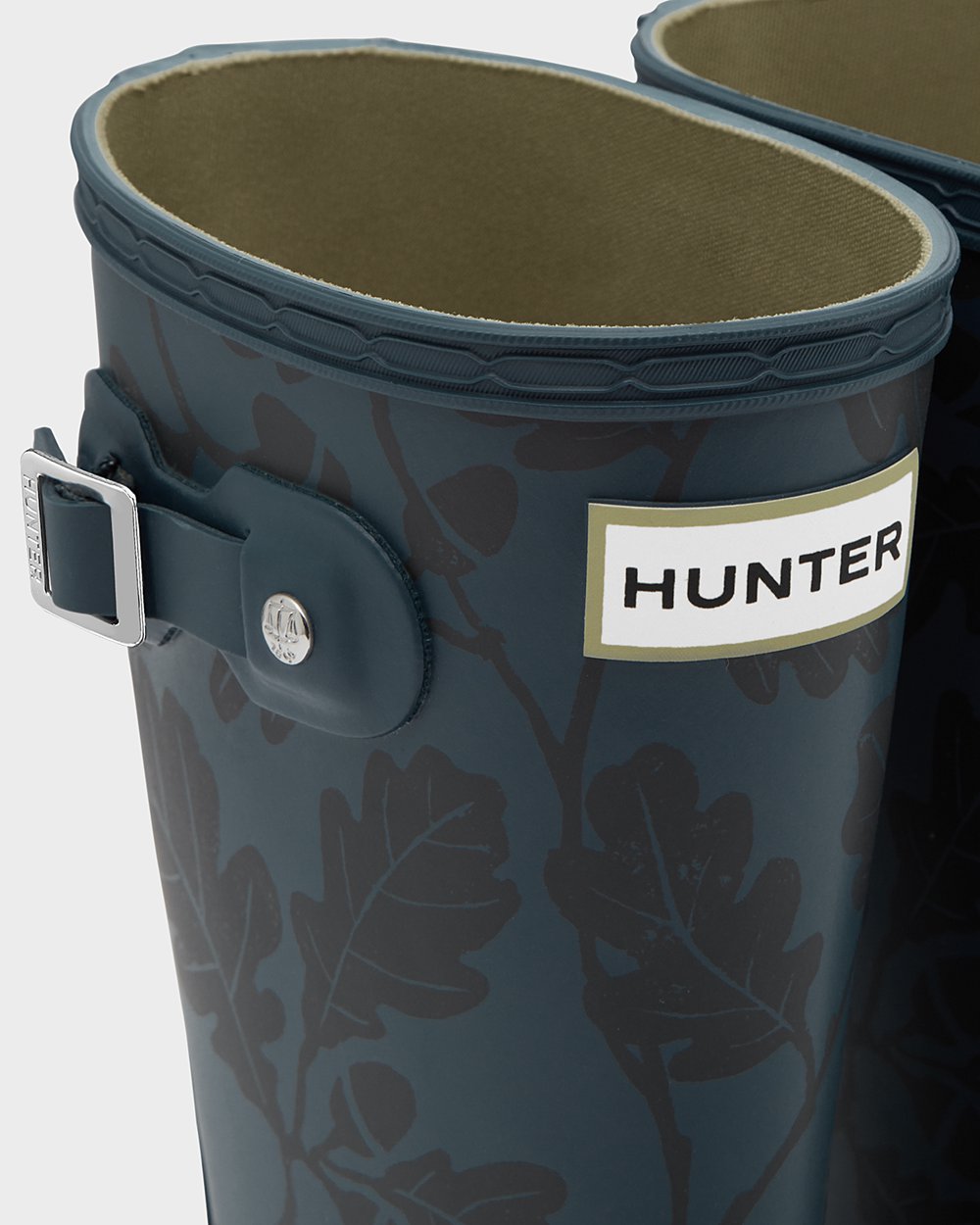 Hunter Original Big National Trust Print Rain Boots - Online Kids Blue - TRSXMP352